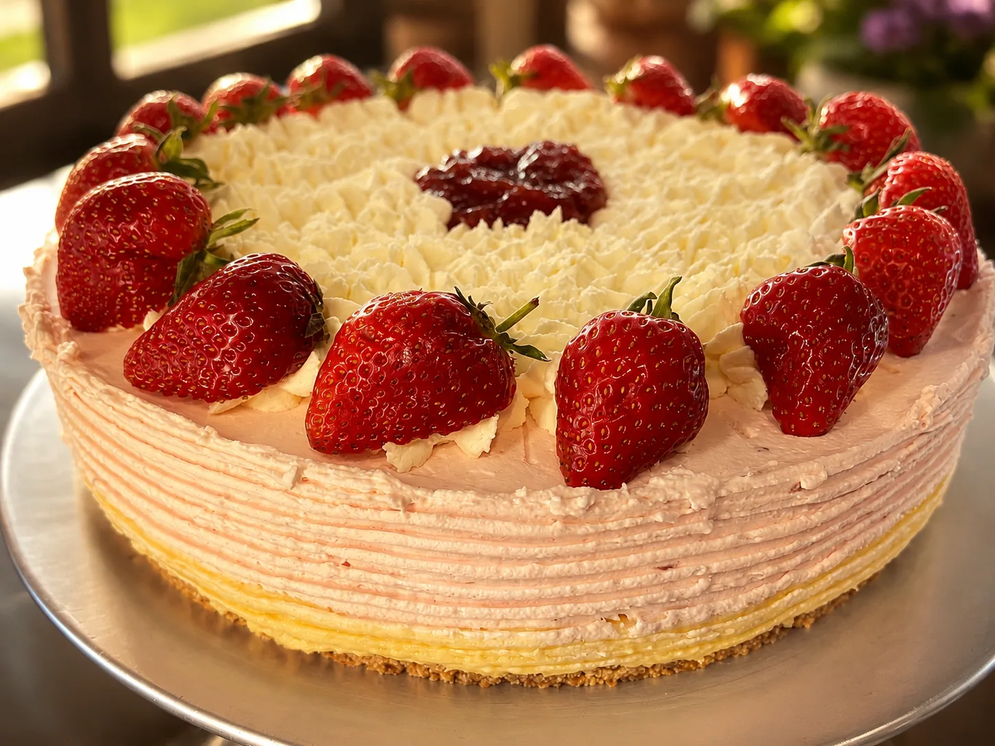 Fresh strawberry gateau at The Windy Ridge