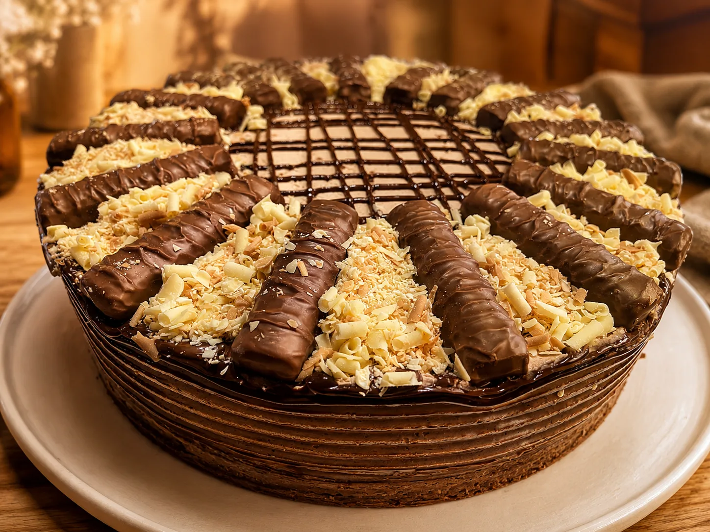 Chocolate fudge cake with chocolate fingers at The Windy Ridge